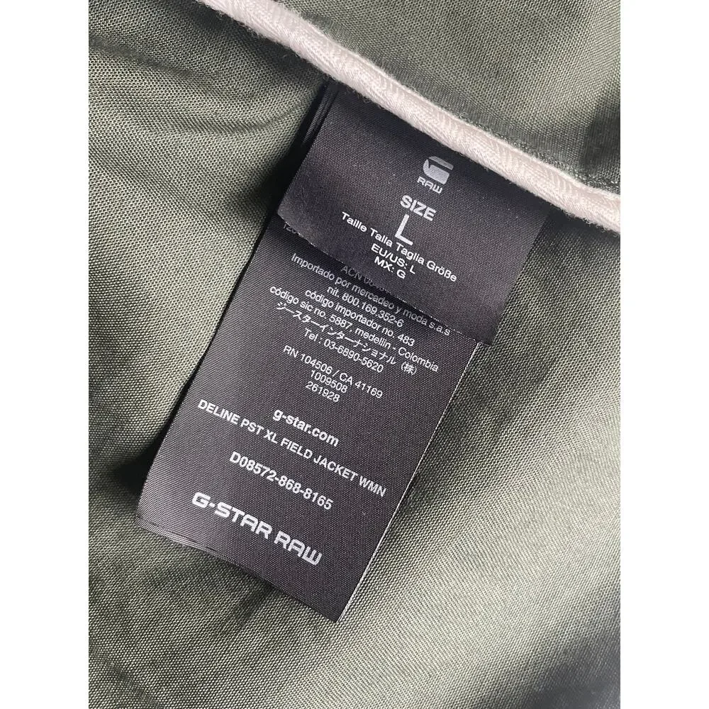 G-Star RAW Deline PST Green Cotton Field Jacket Women’s Large